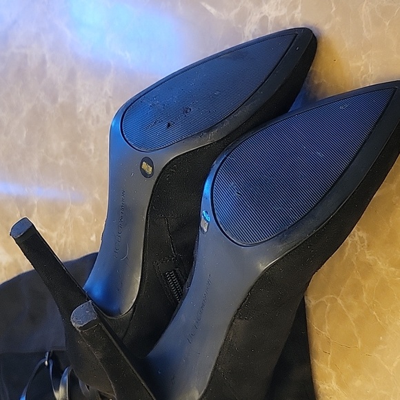 BCBGeneration Black Suede Corseted OTK Boots, Sz 8 - Picture 14 of 16